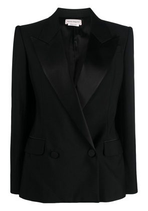 Alexander McQueen peak-lapel double-breasted wool blazer - Black