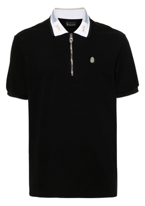 Billionaire logo-appliqué polo shirt - Black