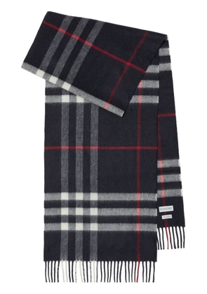 Burberry fringed check cashmere scarf - Blue