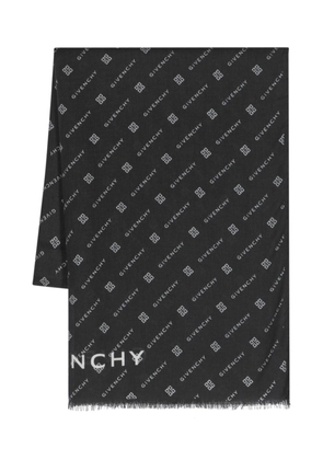 Givenchy signature 4G-jacquard fringed scarf - Black