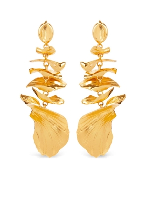 Oscar de la Renta Falling Petals polished-finish earrings - Gold