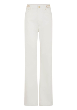 Rabanne paillette-embellished flared jeans - White