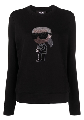 Karl Lagerfeld Ikonik 2.0 embellished cotton sweatshirt - Black