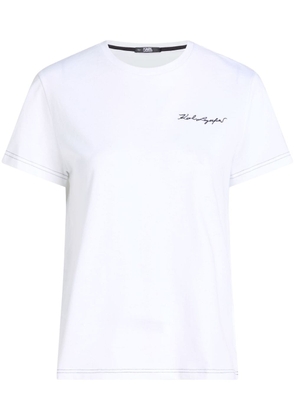 Karl Lagerfeld Karl Signature crew-neck cotton T-shirt - White