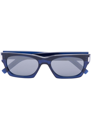 Saint Laurent Eyewear rectangular-shaped logo sunglasses - Blue