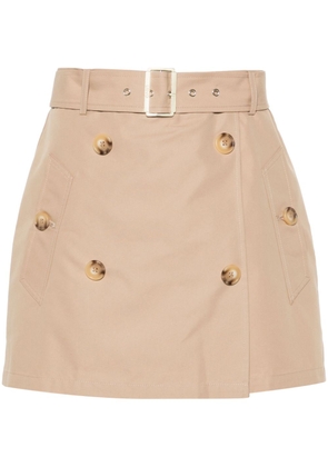 LIU JO belted double-breasted minishorts - Neutrals