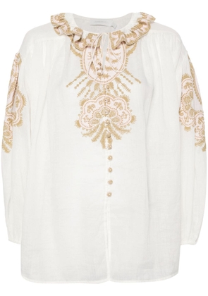 ZIMMERMANN Waverly-embroidered blouse - Neutrals