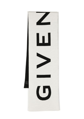 Givenchy logo-intarsia wool scarf - Neutrals