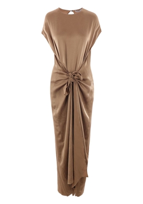 Dusan knot-detail silk jumpsuit - Brown