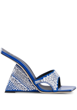 Giuseppe Zanotti Akira shine 105mm wedge sandals - Blue