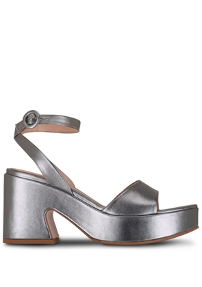 Gianvito Rossi Alma 55mm metallic-leather sandals - Silver