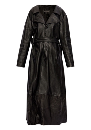 Balenciaga belted leather trench coat - Black