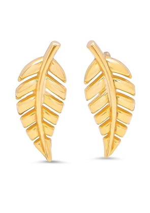 Jennifer Meyer 18kt yellow gold mini leaf stud earrings