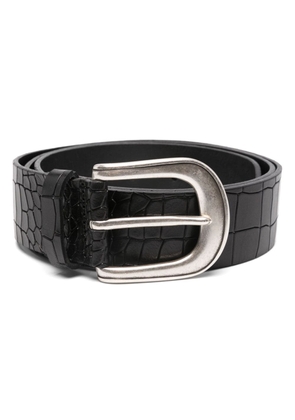 DONDUP embossed-crocodile leather belt - Black