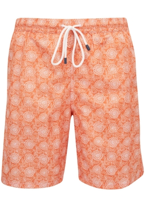 Fedeli floral-print swim shorts - Orange
