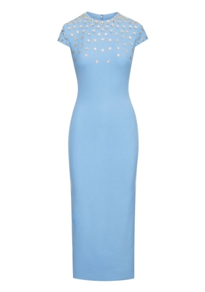 Oscar de la Renta crystal-embellished midi dress - Blue