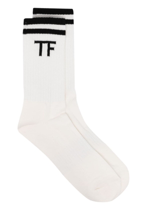 TOM FORD monogram-jacquard ankle socks - White