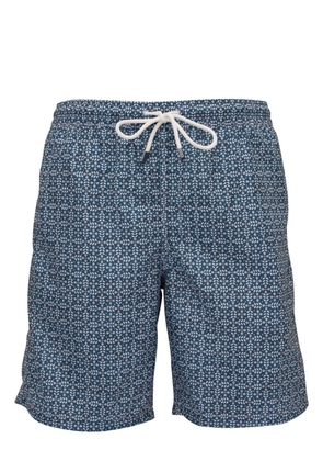 Fedeli Madeira graphic-print swim shorts - Blue