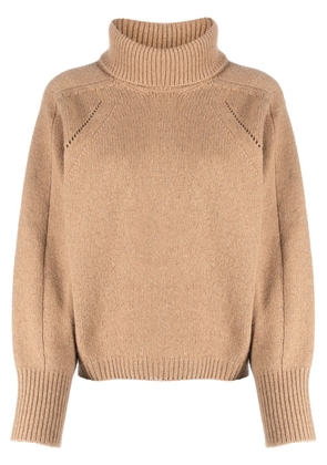 Semicouture funnel-neck knitted jumper - Neutrals