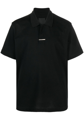 Givenchy logo-plaque cotton polo shirt - Black