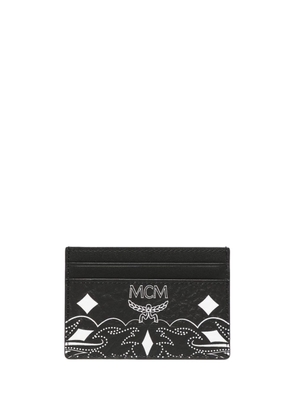 MCM mini Aren bandana-print cardholder - Black