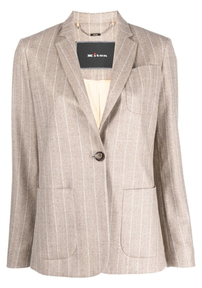 Kiton pinstriped single-breasted blazer - Neutrals