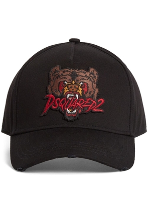 DSQUARED2 tiger-appliqué baseball cap - Black