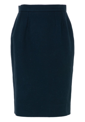 Givenchy Pre-Owned 1990s textured-finish midi skirt - Blue