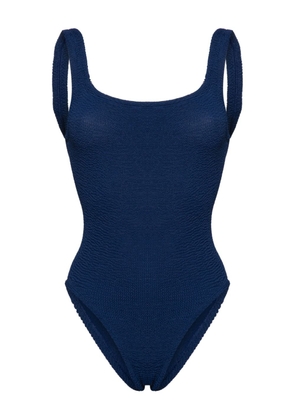 Hunza G low-back textured swimsuit - Blue