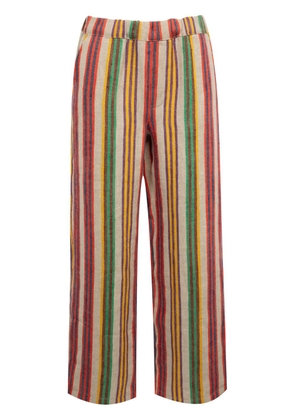 The Elder Statesman striped linen trousers - Red
