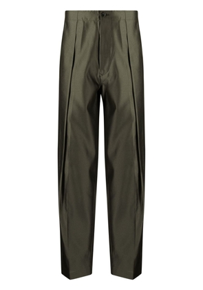 Toga pleated satin tapered trousers - Green