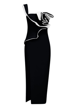 Rachel Gilbert Wilder floral-rosette midi dress - Black