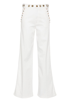 PT Torino appliqué-detail wide-leg jeans - White