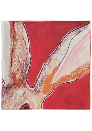 Burberry Hare-print silk scarf - Red