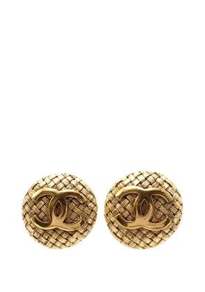 CHANEL Pre-Owned 1980-1990 CC Clip On costume earrings - Gold