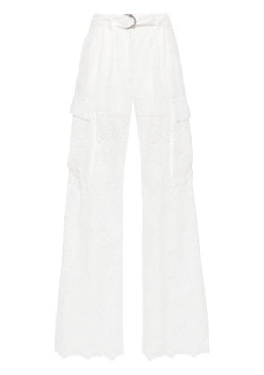ERMANNO FIRENZE broderie-anglaise cargo pants - White