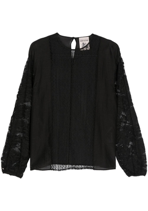 Semicouture Agostina lace-panels blouse - Black