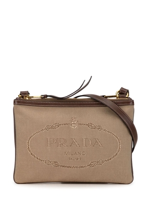 Prada Pre-Owned 2013-2023 Canapa Logo Double Zip crossbody bag - Brown