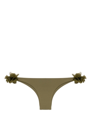 La Reveche Rasha floral-appliqué bikini bottom - Green