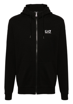Ea7 Emporio Armani logo-print zip-up hoodie - Black
