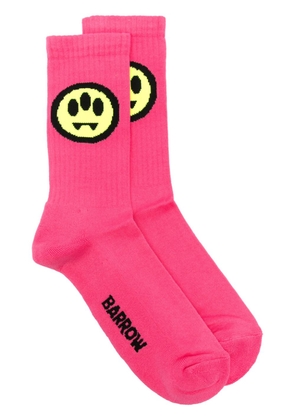 BARROW logo-intarsia ribbed socks - Pink