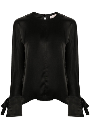 Semicouture long-sleeve satin blouse - Black