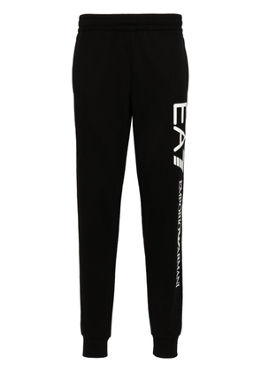 Ea7 Emporio Armani logo-print cotton track pants - Black