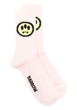 BARROW logo-intarsia ribbed socks - Pink