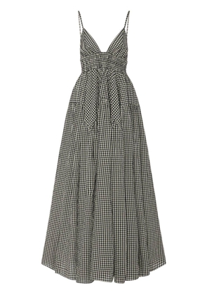 Rosetta Getty gingham cotton midi dress - Black