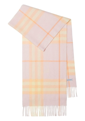 Burberry checked cashmere fringe scarf - Pink
