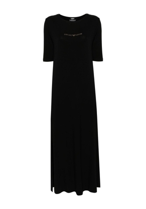 Emporio Armani logo-embellished midi T-shirt dress - Black