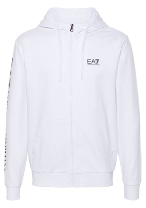 Ea7 Emporio Armani logo-print zip-up hoodie - White