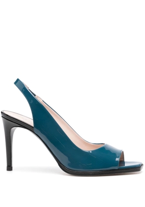 Pollini Attitude 85mm patent-leather sandals - Blue