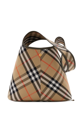 Burberry small check-pattern shoulder bag - Neutrals